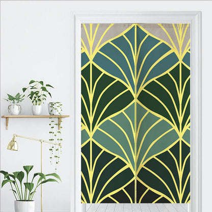 Golden Green Ginkgo Leaves Door Curtain