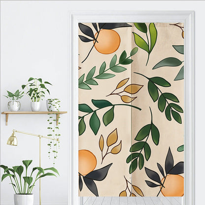 Oranges and Leaves Door Curtain