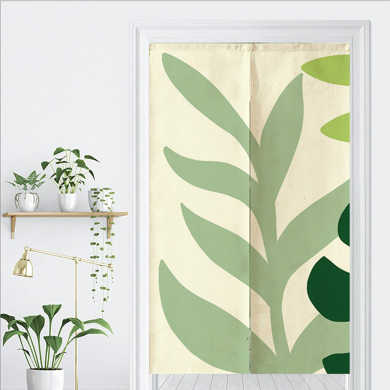 Green Leaves Door Curtain