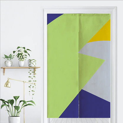 Green Blue Yellow Gray Pattern Door Curtain