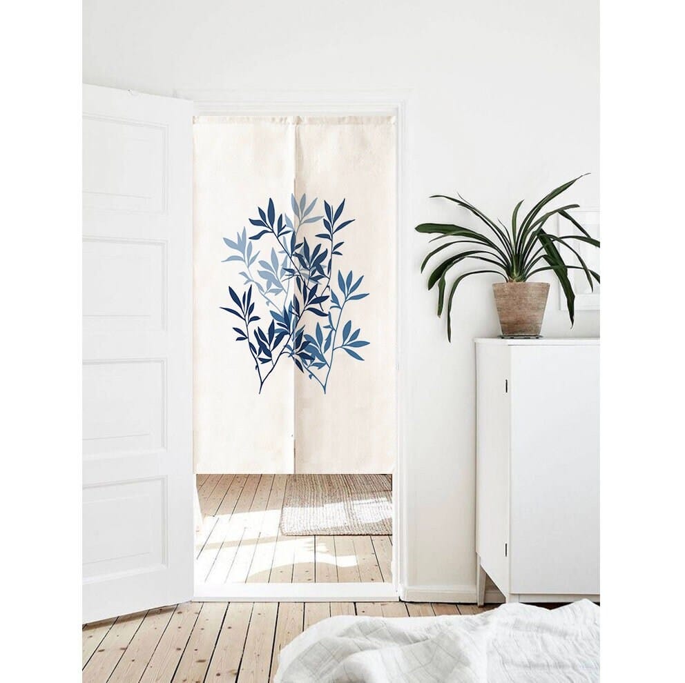 Jeans Blue Bouquet Print Doorway Curtain Noren image 0