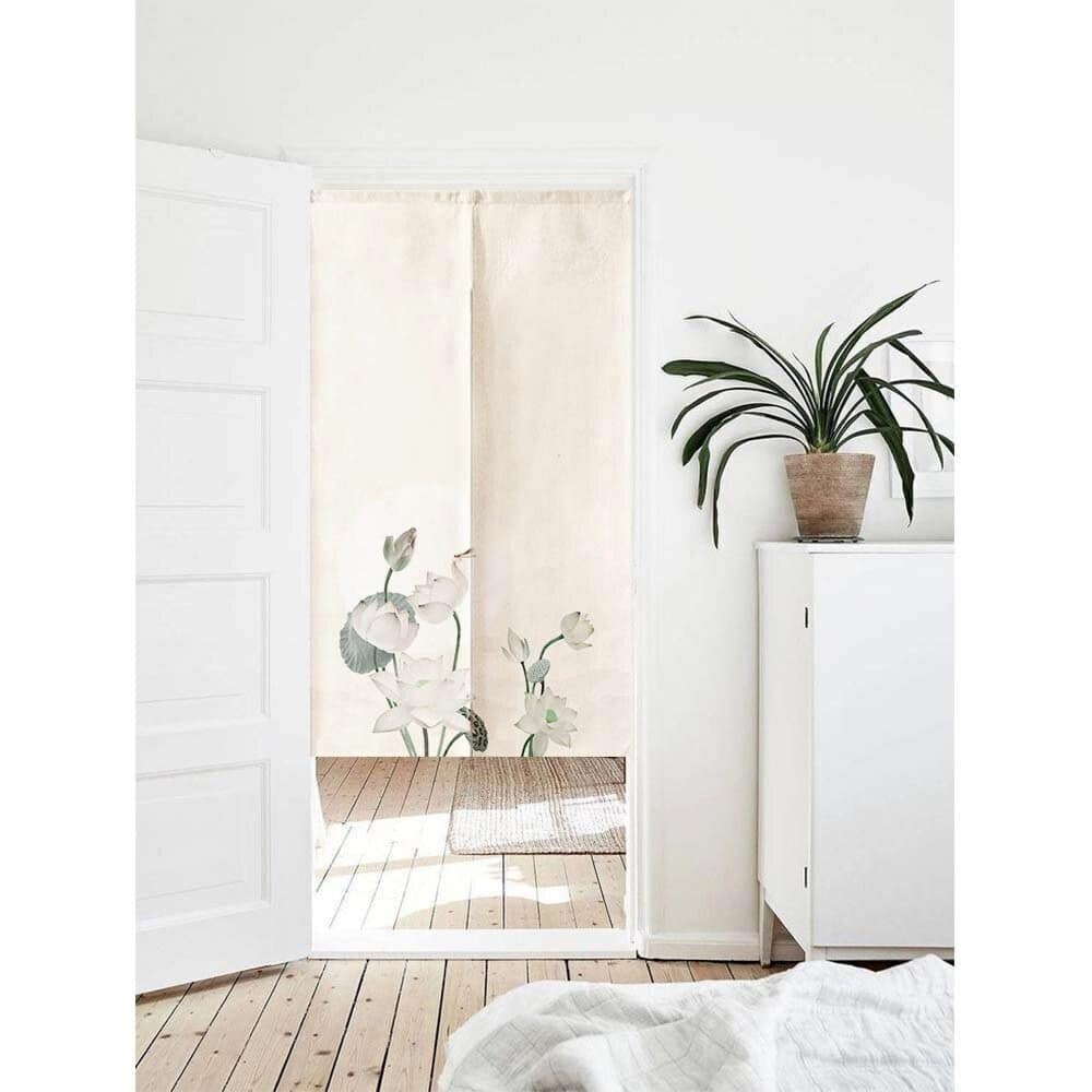 Two flowers print Doorway Noren Curtain image 0