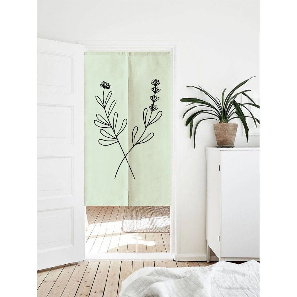 Hand Drawn Line Art Doorway Noren Curtain image 0