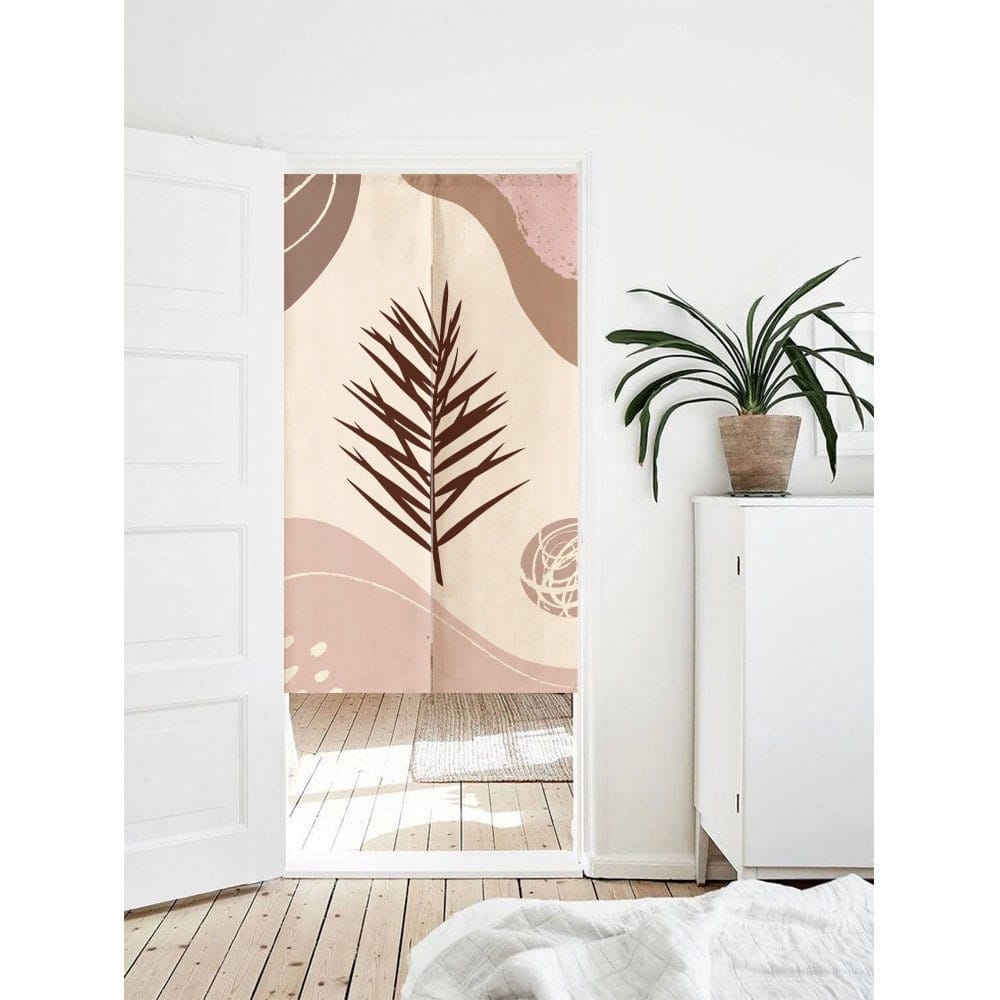 Modern Aesthetic Botanical Leaf Doorway Curtain Entrance Noren image 0