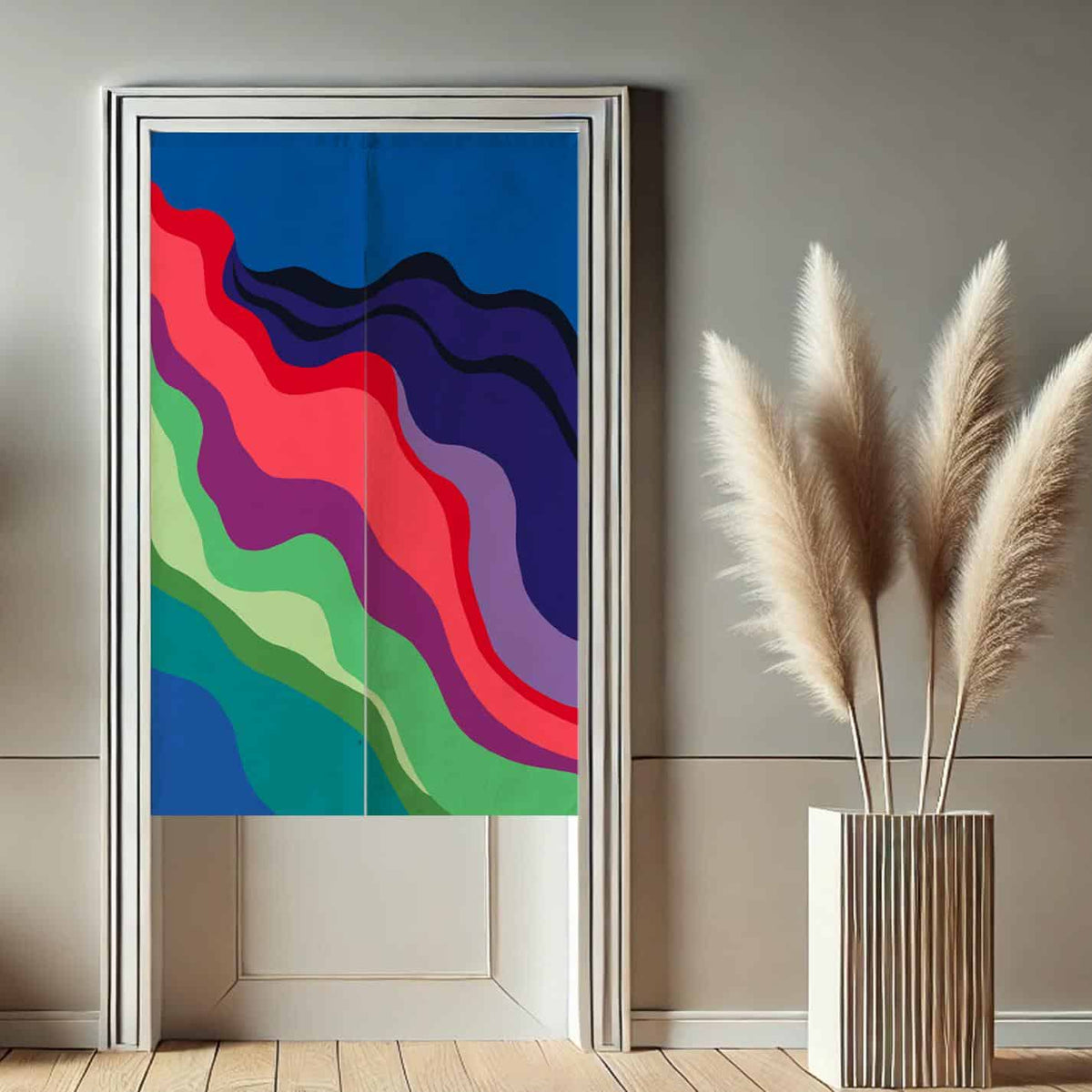 Colorful Abstract River Noren Curtain Doorway image 1