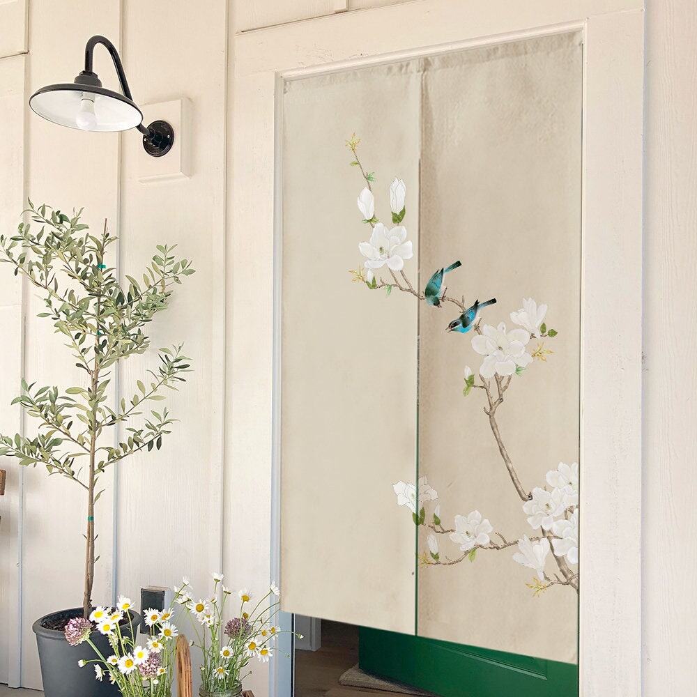 Green background bamboo Doorway Noren Curtain image 6