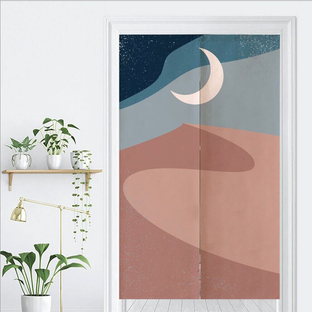 Aesthetic Cute Abstract Color Block Art Print Doorway Curtain Noren image 1