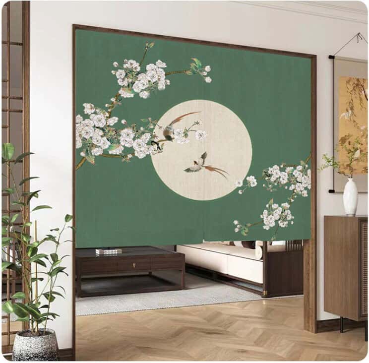 Oriental Zen Art Print Doorway Curtain Noren image 1