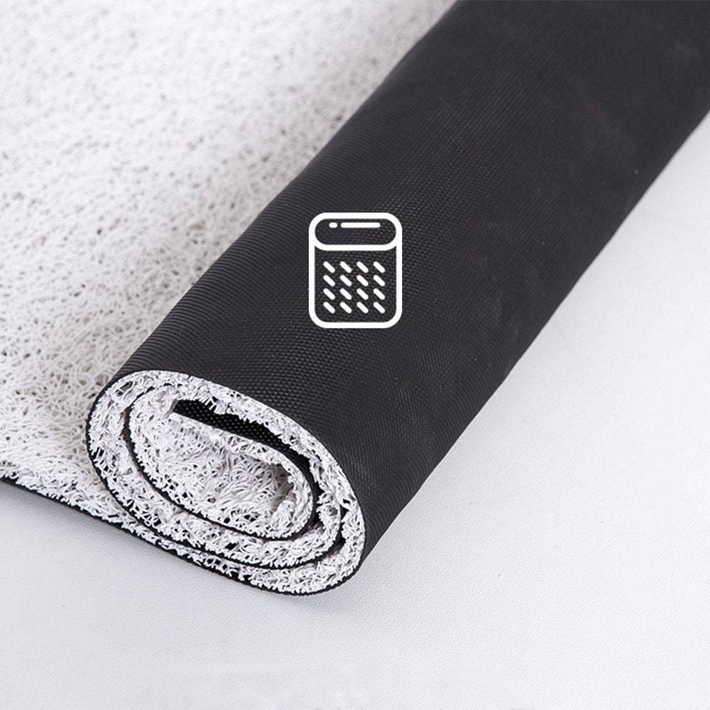 Happy Wave Door Mat - Low Profile Non-Slip PVC Coil Entrance Rug | Washable Indoor Outdoor Dirt Trapper Mat