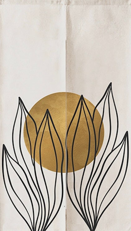 Hand Drawn Snake Plant Sketch Doorway Curtain Noren image 1