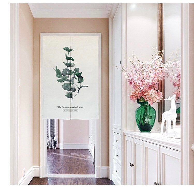 Watercolour Kentia Palm Painting Doorway Noren Curtain image 2
