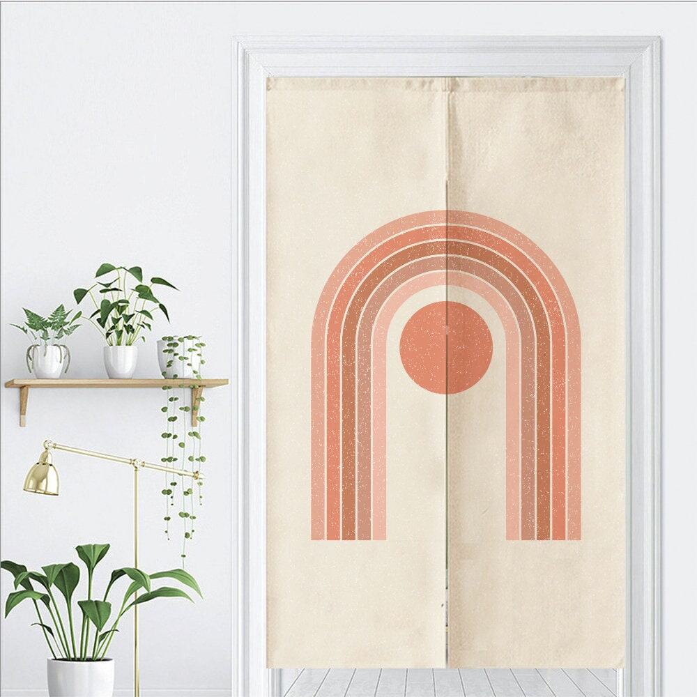 Aesthetic Arch Rainbow Abstract Art Doorway Curtain Noren image 1
