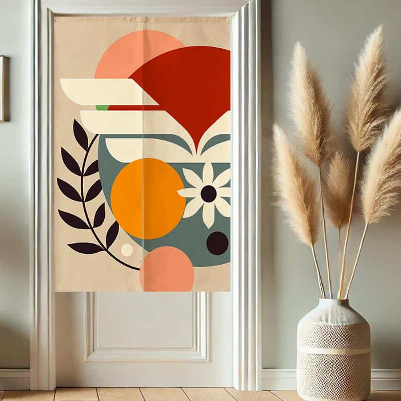 Boho Flowers Noren  Doorway Curtain image 0