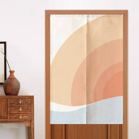 Pink Gradient Sun Rising Door Curtain image 0