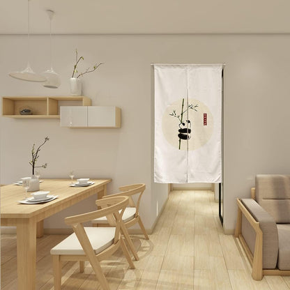 Chinese Ink Panda Black and White  Doorway Curtain
