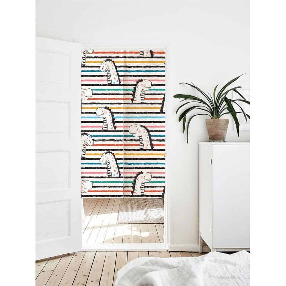 Three-color Stripes Doorway Curtain Noren image 0