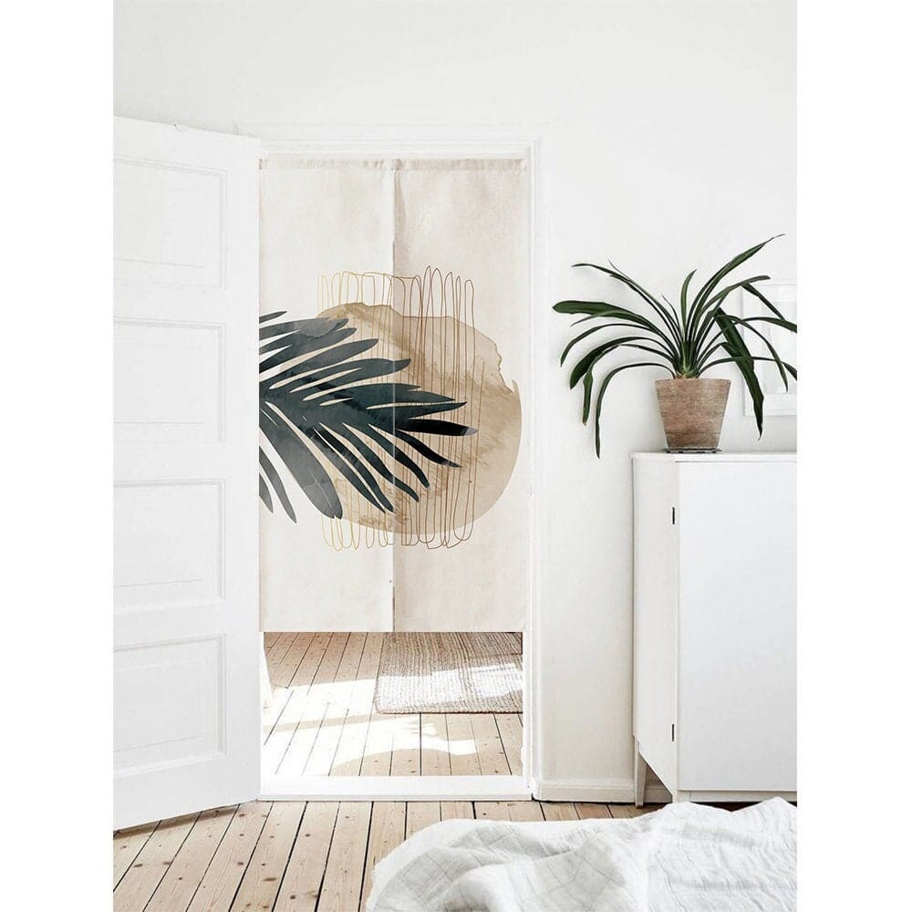 Leaf Pattern Doorway Curtain Noren image 0