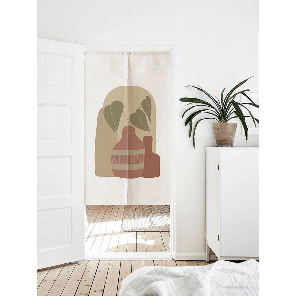 Hand Drawn Pastel Color Doorway Noren Curtain image 0