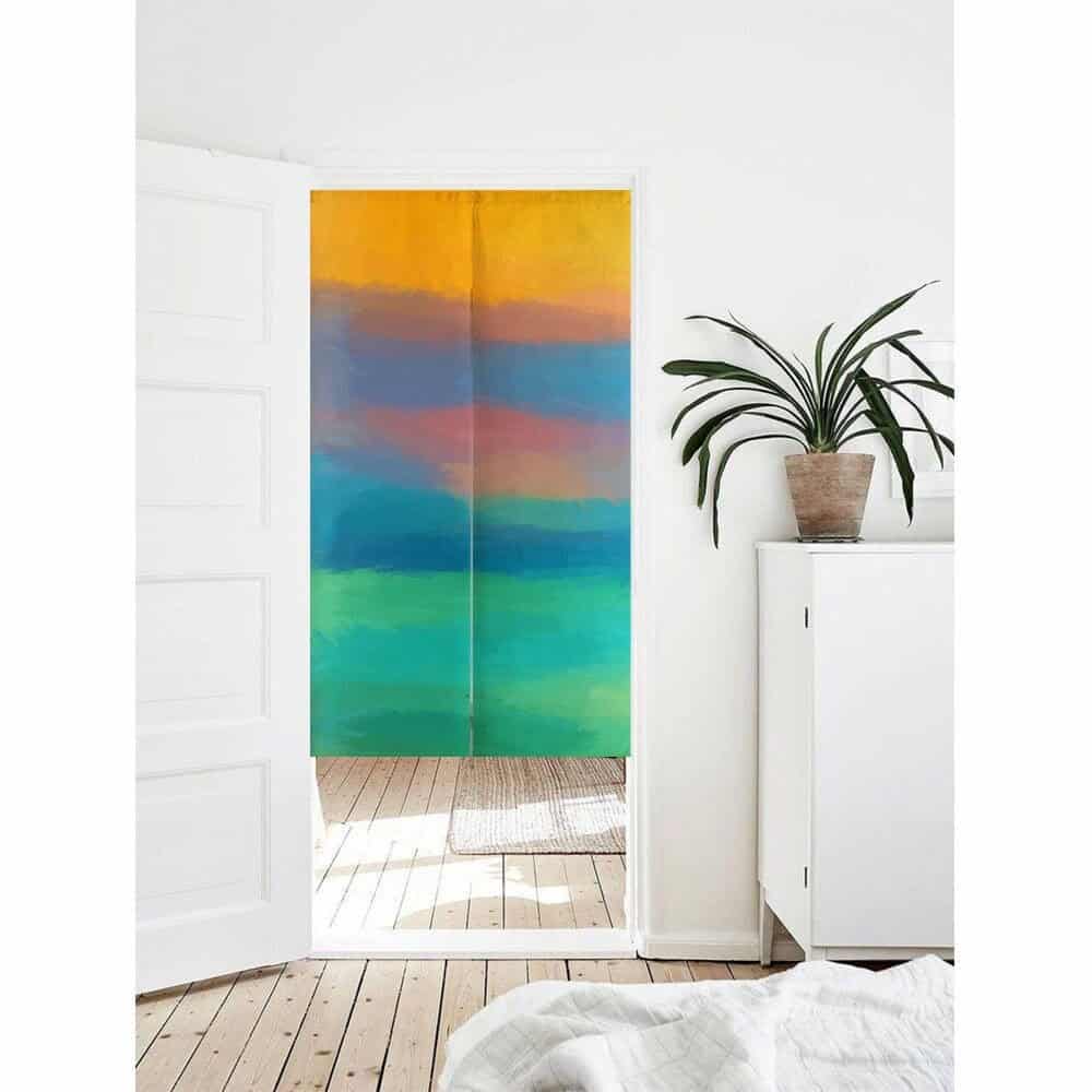 Abstract Bold Colour Blocks Art Print Doorway Curtain Noren image 0