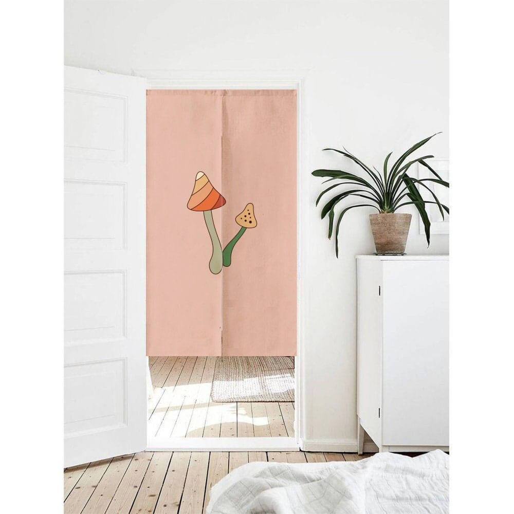 Unique Mushroom Fungus Cute Print Doorway Entrance Curtain Noren image 0
