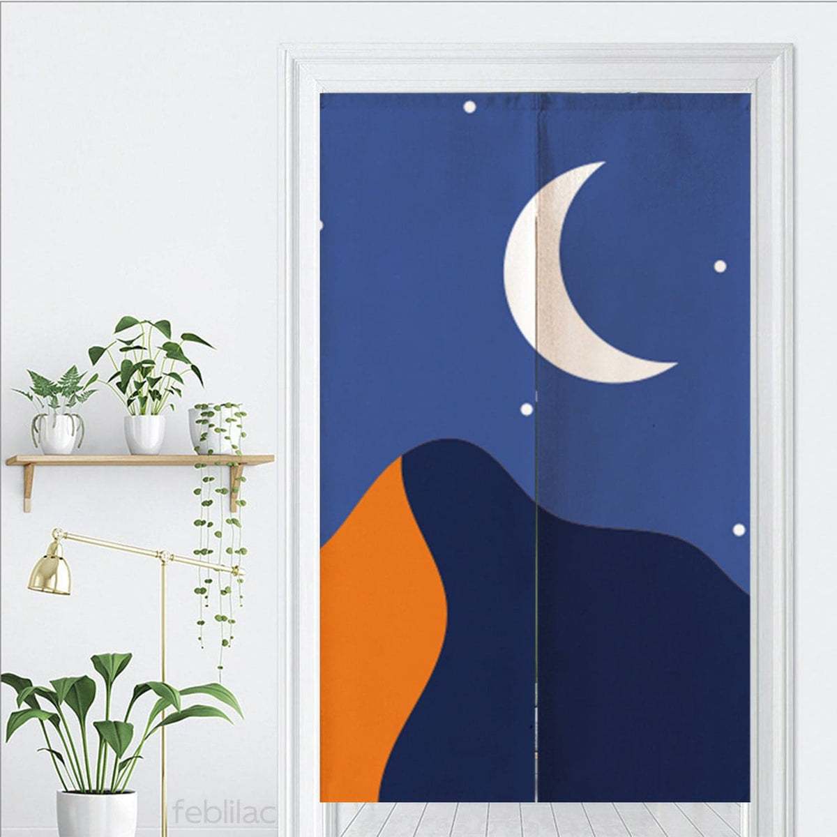 Stars Moon and Mountains Door Curtain image 2
