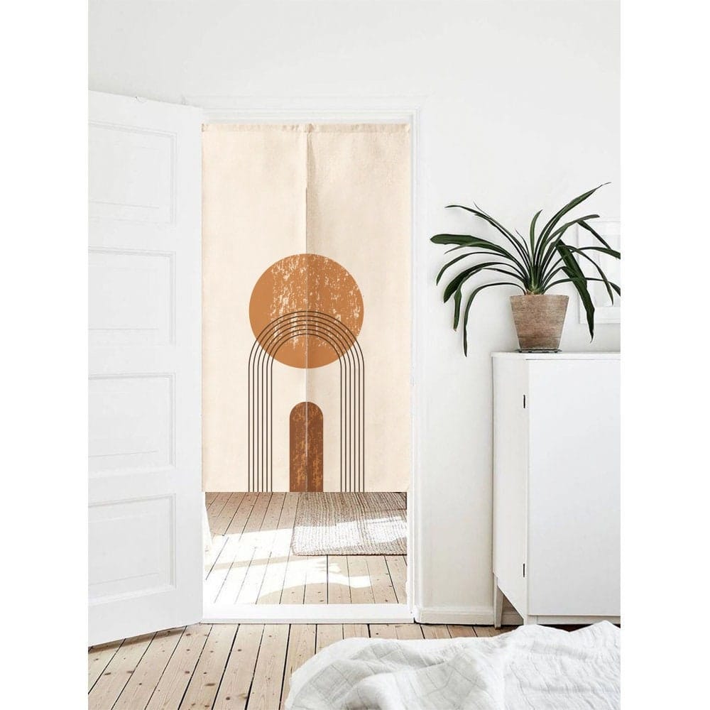 Orange circle Doorway Noren Curtain image 0