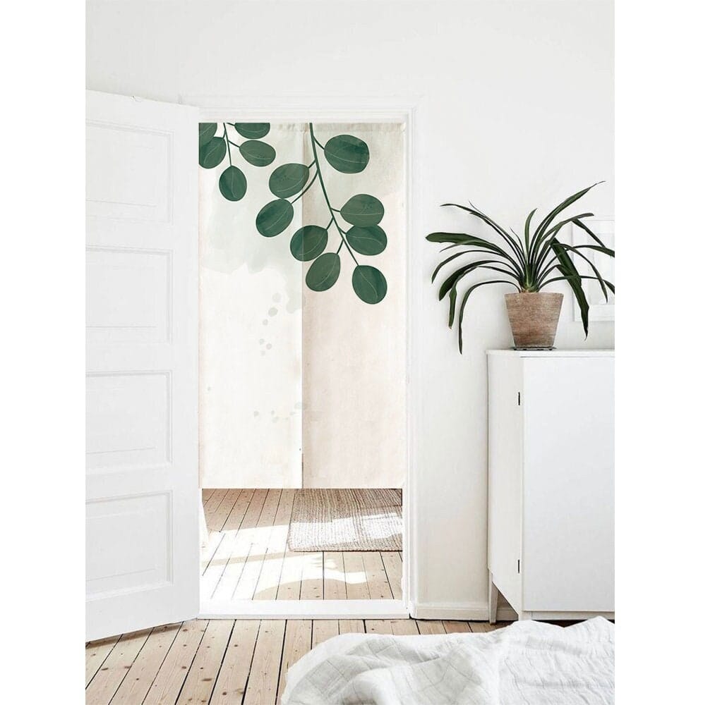 Fresh Tropical Plants Leaves Art Print Doorway Curtain Noren image 0