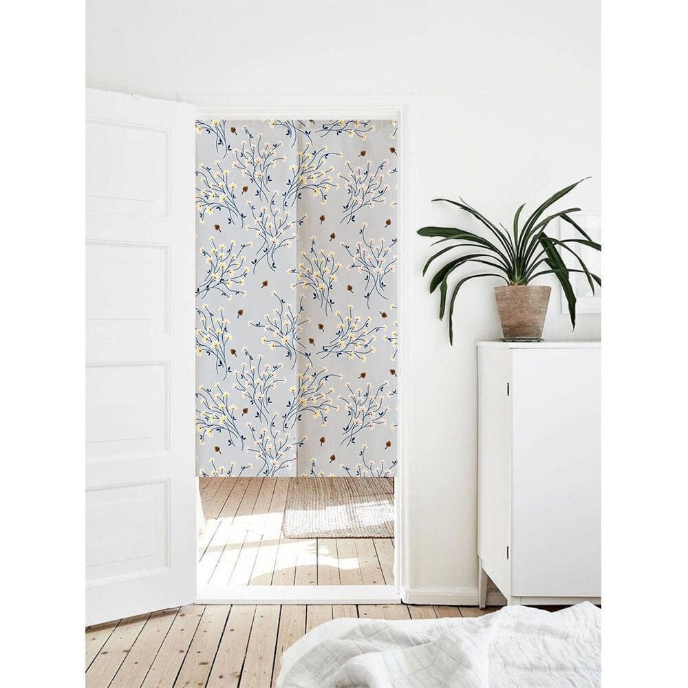 Blue Flower Bouquet Art Print Doorway Curtain Noren image 0