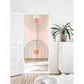 Rainbow on pink background Doorway Curtain Noren image 0