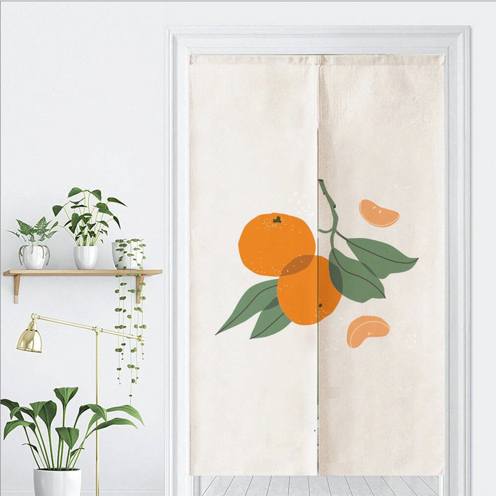 HandDrawn Orange Print Doorway Noren Curtain image 4