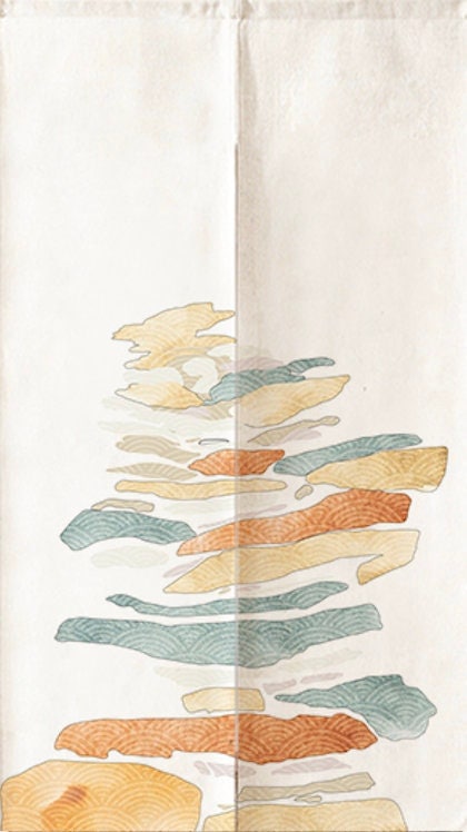 Japanese Watercolour Pattern Doorway Noren Curtain image 4