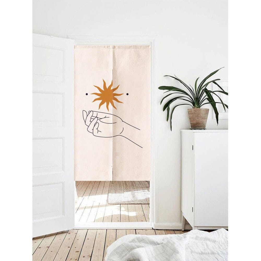 Sun and hands Doorway Curtain Noren image 0