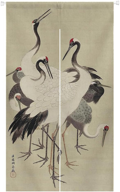Chinese Traditional Ink Painting Doorway Curtain