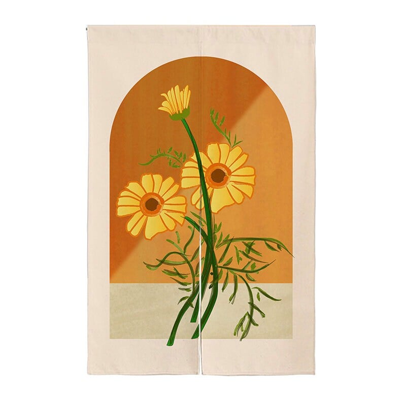 Oil Painting Sunflower Doorway Noren Curtain image 4