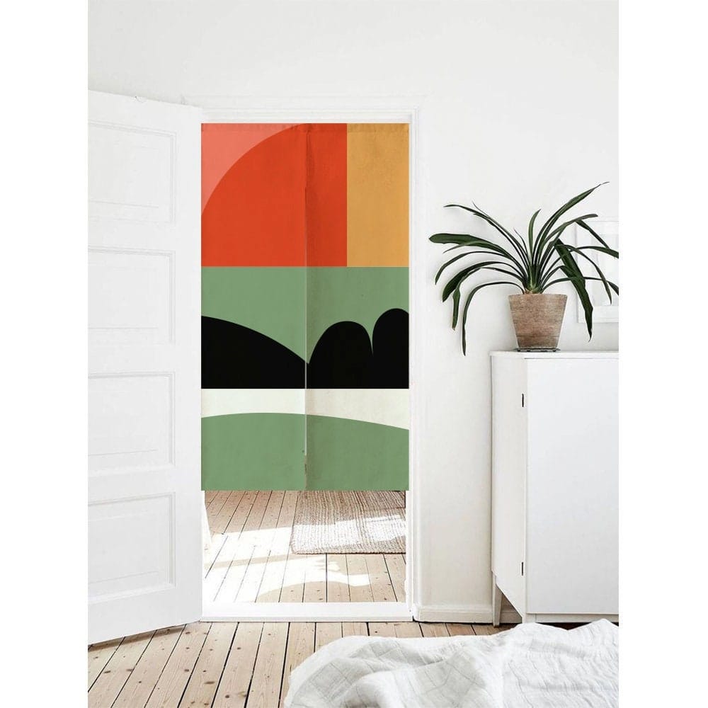 Abstract Landform Print Doorway Noren Curtain image 0