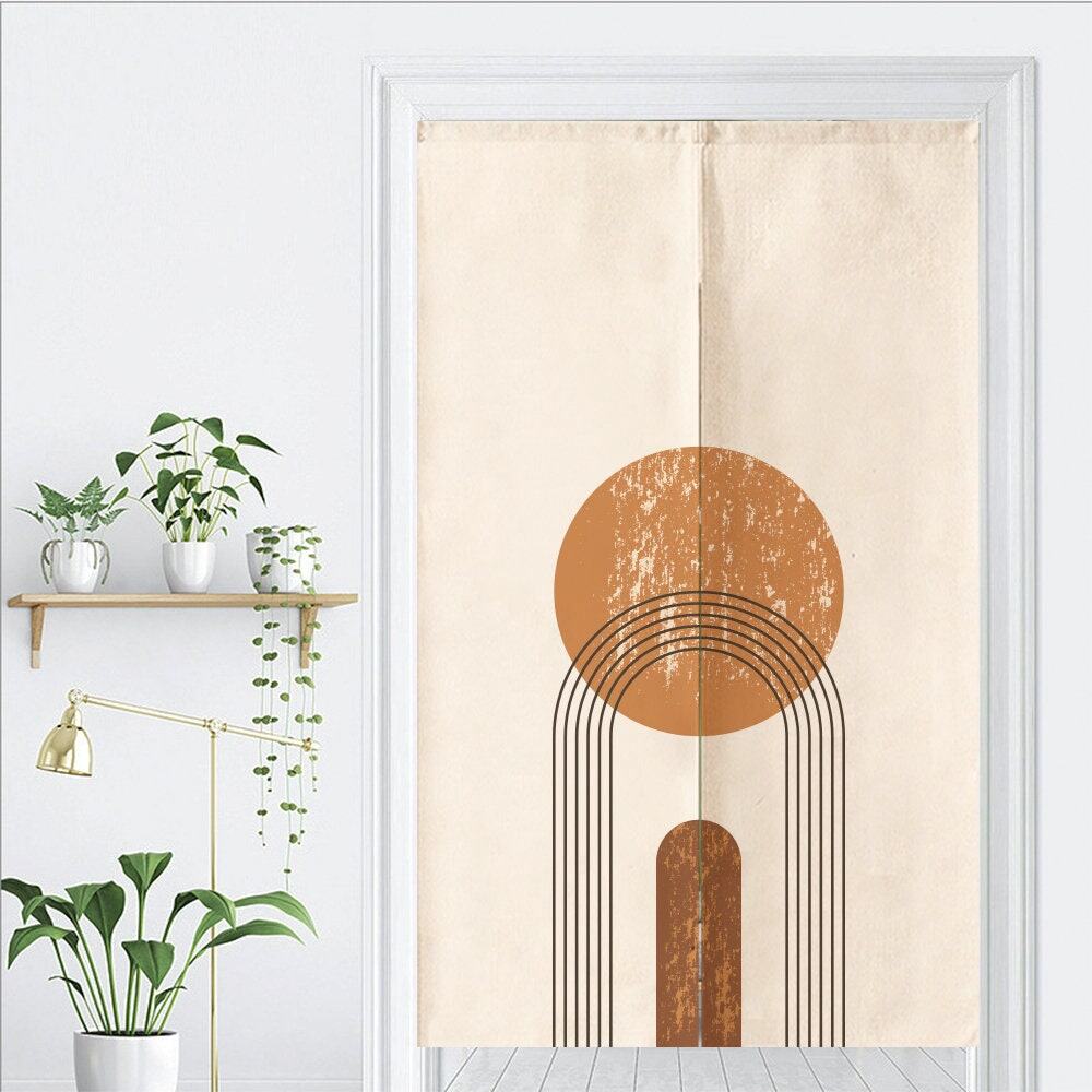 Orange circle Doorway Noren Curtain image 1