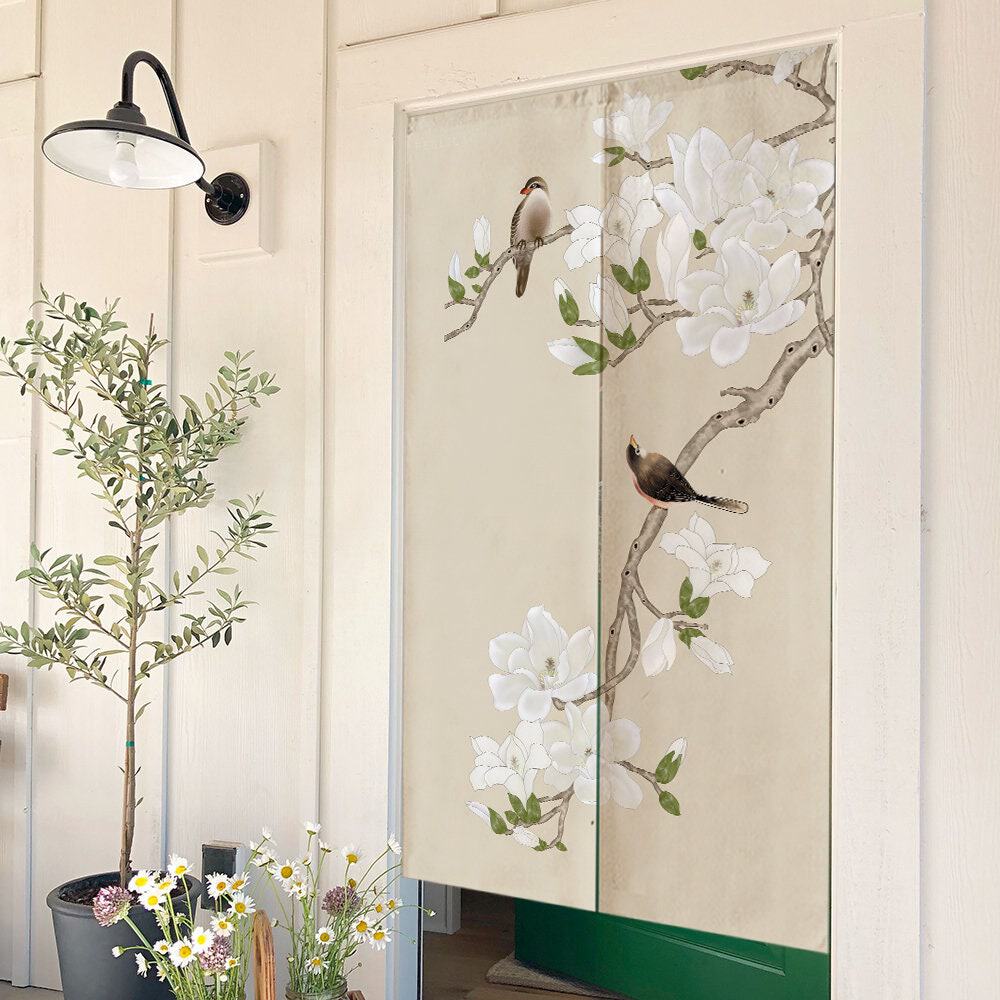 Green background bamboo Doorway Noren Curtain image 7