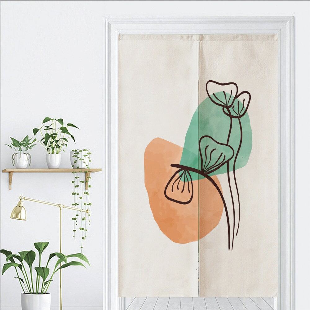 Orange &amp; Green Water Drop Pattern Door Curtain image 4