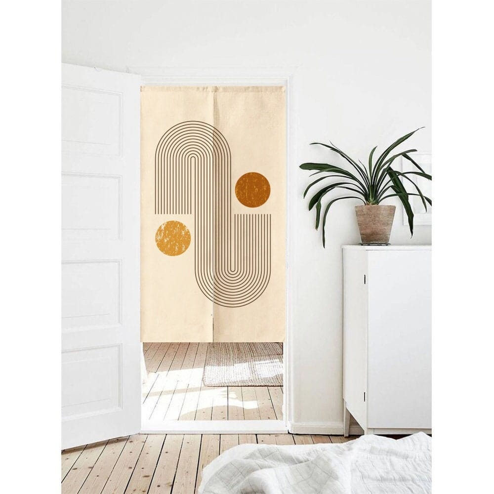 Simple Geometric Shapes Lines Art Doorway Noren Curtain image 0