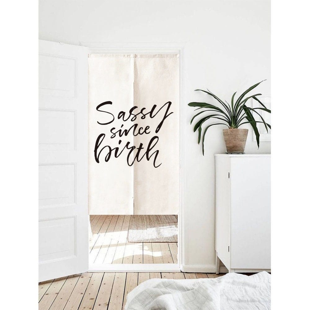 Unique Hand Drawn Sassy Since Born Art Print Doorway Curtain Noren image 0