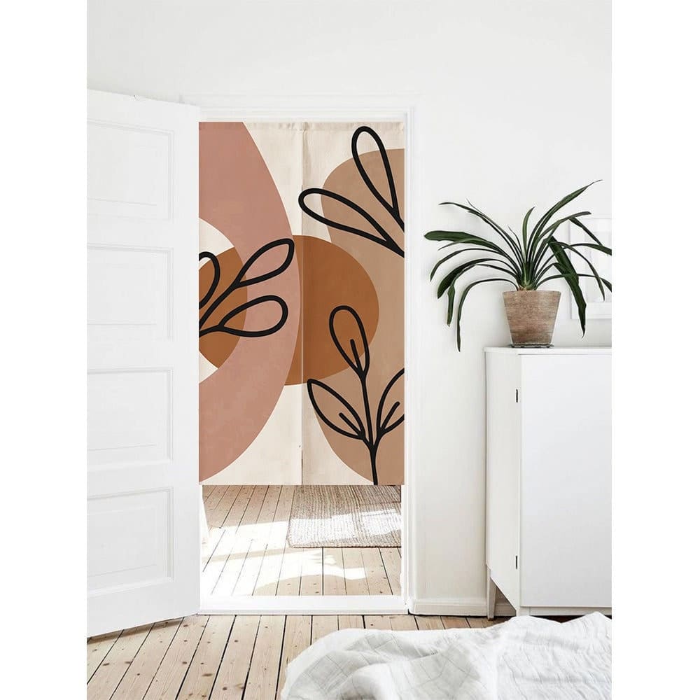 Pastel Abstract Art Print Doorway Curtain Noren image 0
