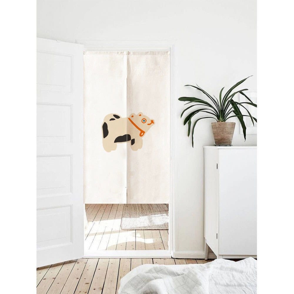 Simple Minimalism Cotton Linen Blend Door Curtain image 0