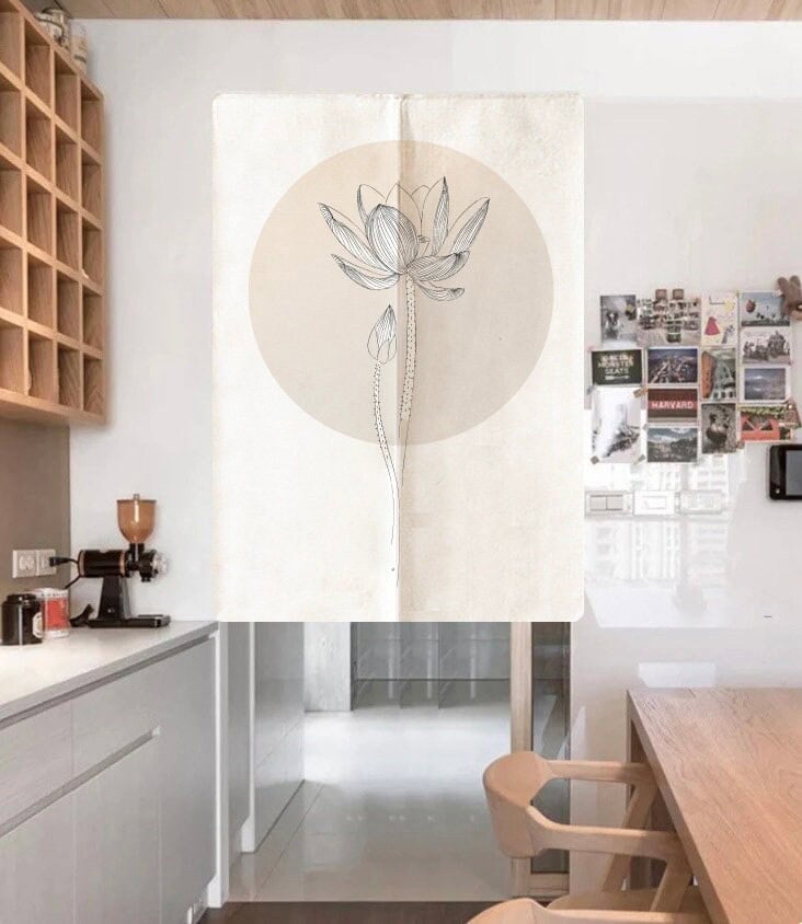 Simplism Lotus Art Print Doorway Curtain Nore image 1