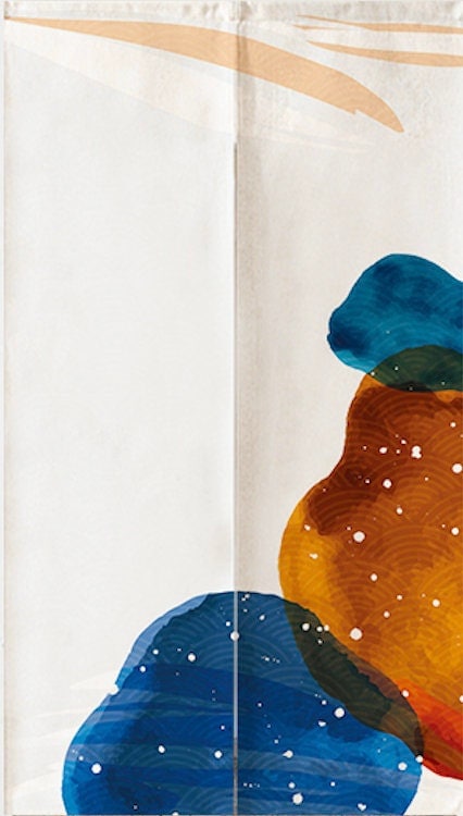 Japanese Watercolour Shades Doorway Noren Curtain image 4