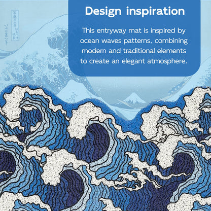 Japanese Blue Wave Entrance Door Mat