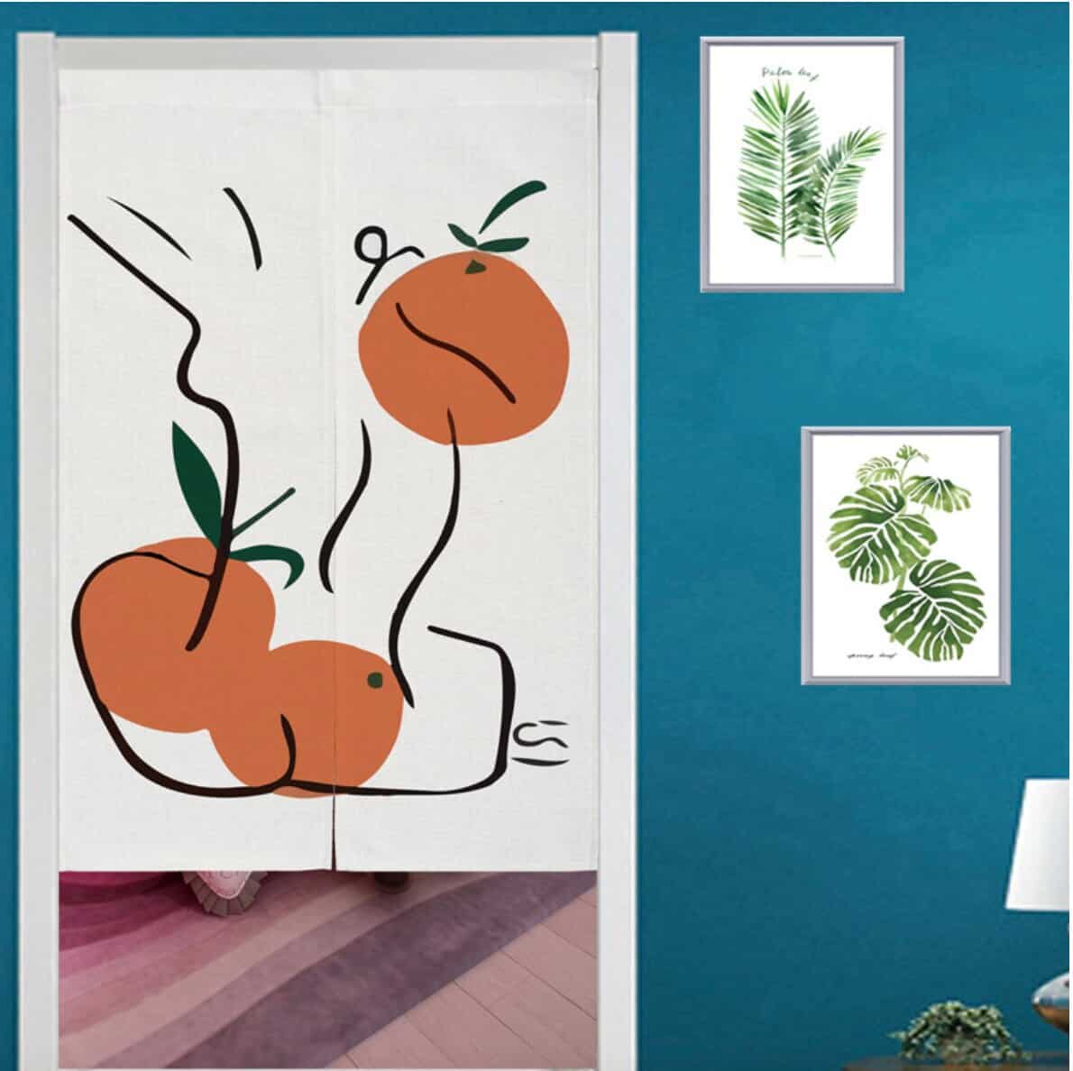Orange Pattern Door Curtain image 0