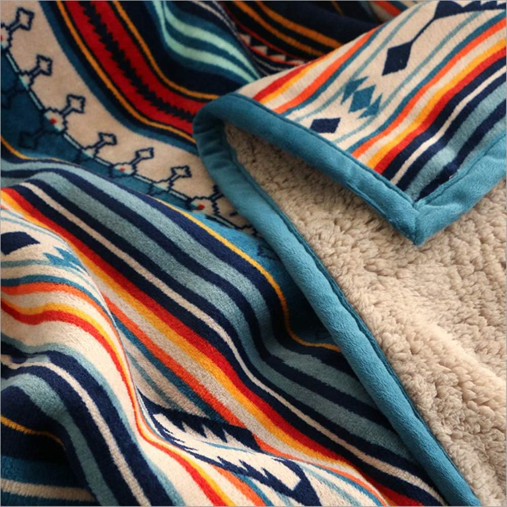 Ultra-Soft Boho Sherpa Throw Blanket – Reversible Flannel Fleece & Plush Sherpa Blanket for Couch, Bed & Sofa (50" x 60")