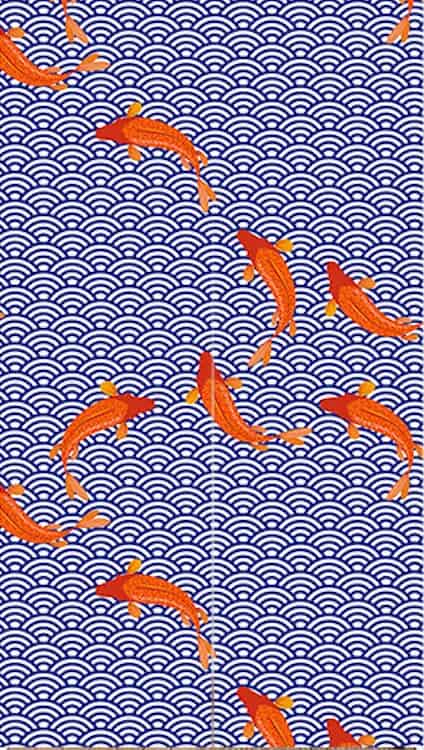 Oriental Japanese Fish Print Doorway Curtain Noren image 4
