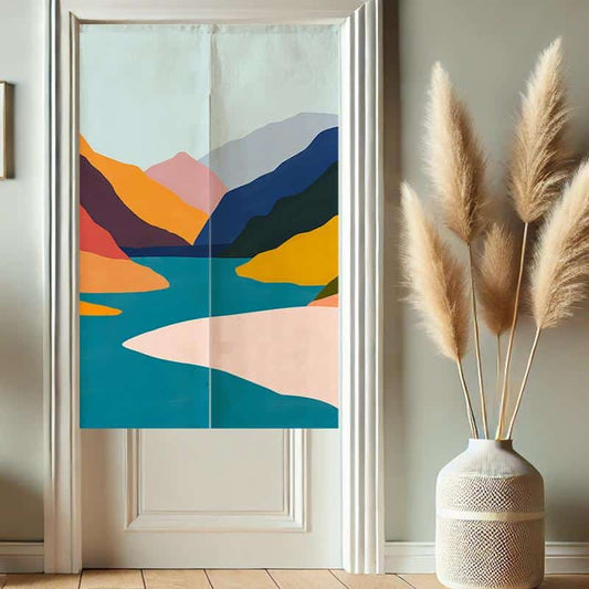 Abstract Mountain Noren  Doorway Curtain image 0