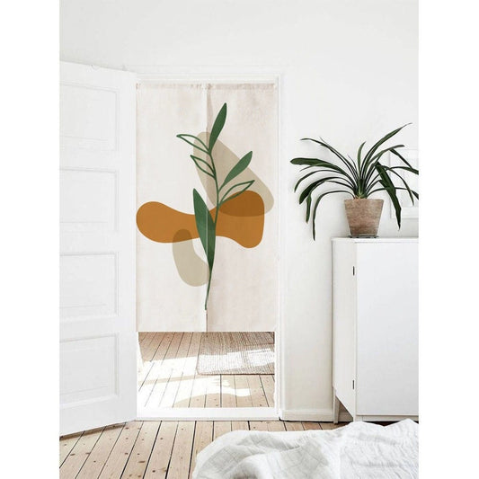 Watercolour Leaves Bloccks Doorway Noren Curtain image 0